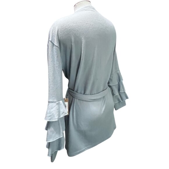 Simply Southern Fleece Ruffled Belted Long Sleeve Cardigan Sz Large Womens Soft - Picture 7 of 10